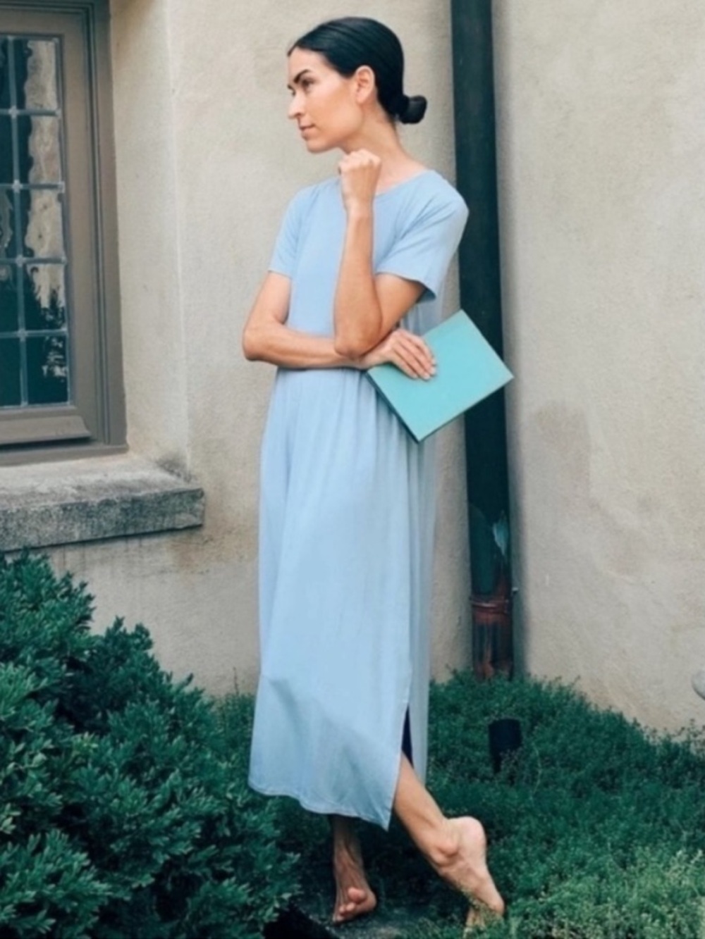 LAKE | short sleeve midi nightgown